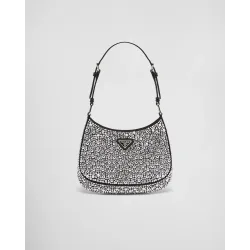 Cleo Shoulder Bag Crystal Embellished Satin Small