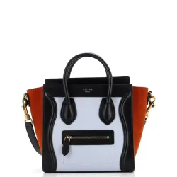 Tricolor Luggage Bag Leather Nano