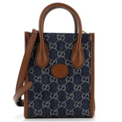 Interlocking G Patch Tote GG Denim Mini
