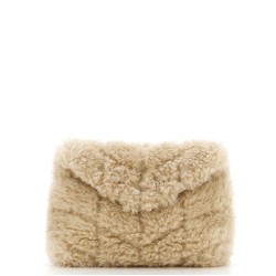 LouLou Puffer Clutch Matelasse Chevron Shearling Small