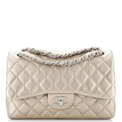 Classic Double Flap Bag Quilted Metallic Lambskin Jumbo