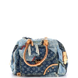 Patchwork Bowly Handbag Denim