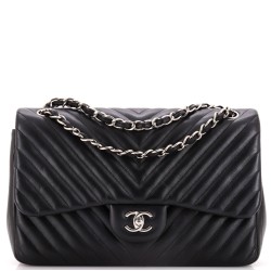 Classic Double Flap Bag Chevron Lambskin Jumbo