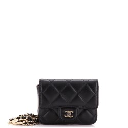 Classic Flap Chain Belt Bag Quilted Caviar Mini