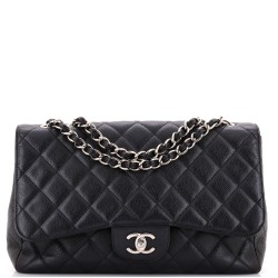 Classic Single Flap Bag Quilted Caviar Jumbo