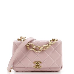Color Match Flap Bag Quilted Lambskin Small