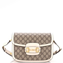 Horsebit 1955 Shoulder Bag GG Coated Canvas with Leather Small
