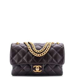 Pillow Crush Flap Bag Quilted Lambskin Small