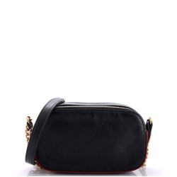 Button Up Camera Case Quilted Calfskin with Grosgrain Mini