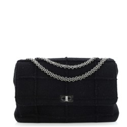 Chocolate Bar Mademoiselle Flap Bag Quilted Wool Jumbo