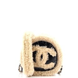 CC Mania Round Crossbody Shearling and Crumpled Sheepskin Mini