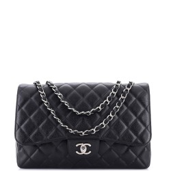Classic Single Flap Bag Quilted Caviar Jumbo