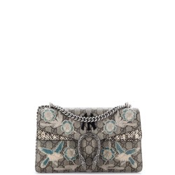 MLB Dionysus Bag Embroidered GG Coated Canvas with Python Small
