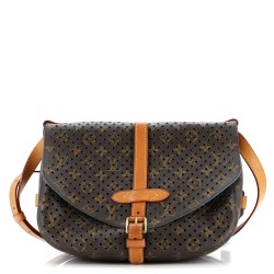 Flore Saumur Handbag Perforated Monogram Canvas