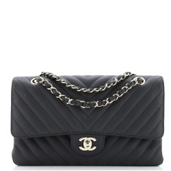 Classic Double Flap Bag Chevron Caviar Medium