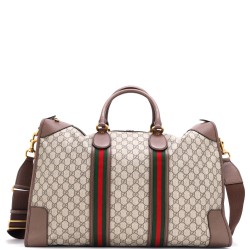 Ophidia Carry On Duffle Bag GG Coated Canvas and Leather Large