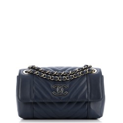 Daily Chevron Flap Bag Chevron Calfskin Small