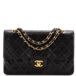 Vintage Classic Double Flap Bag Quilted Lambskin Medium