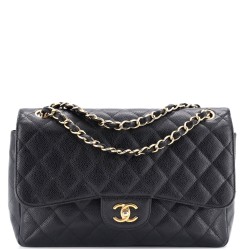 Classic Double Flap Bag Quilted Caviar Jumbo