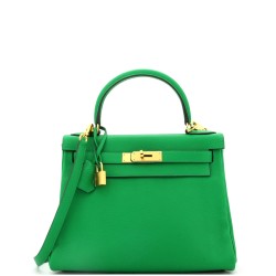 Kelly Handbag Bamboo Clemence with Gold Hardware 28
