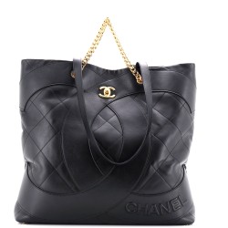 Club Monaco Shopping Tote Quilted Lambskin Large
