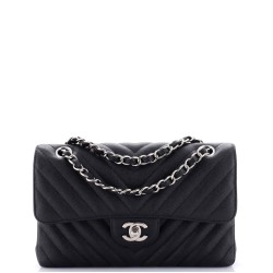 Classic Double Flap Bag Chevron Caviar Small
