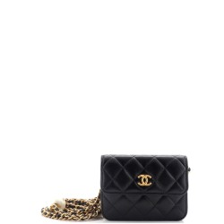 Maxi Pearl Clutch with Chain Quilted Lambskin Mini