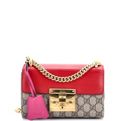 Padlock Shoulder Bag GG Coated Canvas and Leather Small