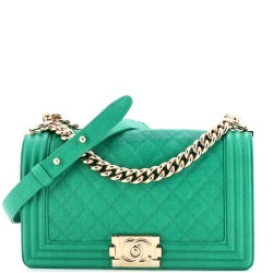 Boy Flap Bag Quilted Caviar Old Medium