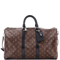 Keepall Bandouliere Bag Macassar Monogram Canvas 45
