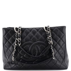 Grand Shopping Tote Quilted Caviar