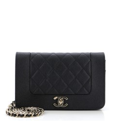 Mademoiselle Vintage Wallet on Chain Quilted Caviar
