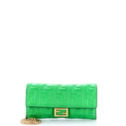 Baguette Continental Wallet on Chain Zucca Embossed Leather