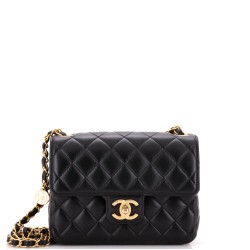 Casino Royale Charms Square Flap Bag Quilted Lambskin with Enamel Small
