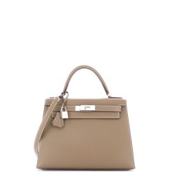 Kelly Handbag Grey Epsom with Palladium Hardware 28