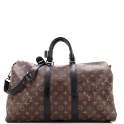 Keepall Bandouliere Bag Macassar Monogram Canvas 45