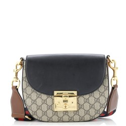 Padlock Saddle Shoulder Bag GG Coated Canvas and Leather Medium