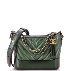 Gabrielle Hobo Chevron Metallic Aged Calfskin Small