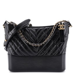 Gabrielle Hobo Chevron Aged Calfskin Medium