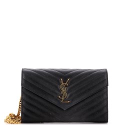Classic Monogram Wallet on Chain Matelasse Chevron Leather Medium
