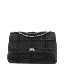 Chocolate Bar Mademoiselle Flap Bag Quilted Wool Jumbo
