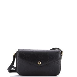 Envelope Flap Crossbody Bag Jumbo GG Embossed Leather Super Mini