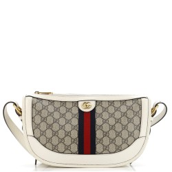 Ophidia Curved Zip Shoulder Bag GG Coated Canvas Large