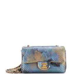 Classic Single Flap Bag Iridescent Python Mini