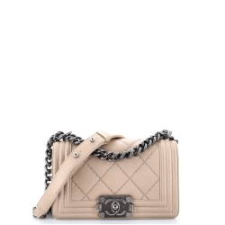 Stitch Boy Flap Bag Quilted Calfskin Small