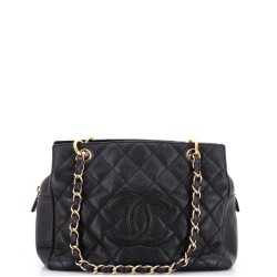 Petite Timeless Tote Quilted Caviar