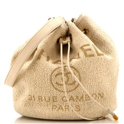 Deauville Drawstring Bucket Bag Velvet Medium