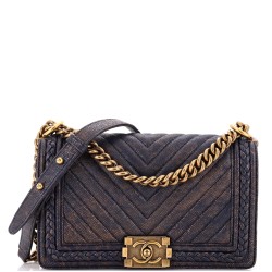 Braided Boy Flap Bag Patinated Chevron Caviar Old Medium