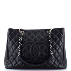 Grand Shopping Tote Quilted Caviar