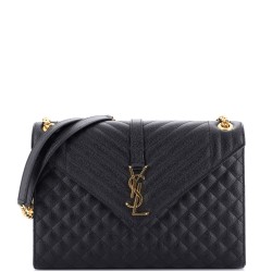Classic Monogram Envelope Satchel Mixed Matelasse Leather Large